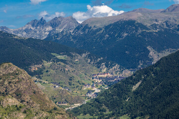 Fototapeta na wymiar One of towns between the Pyrenees mountains - Andorra