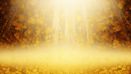 金色の光と花びらの背景素材　AI画像　ジェネレーティブAI