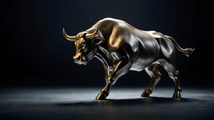 Obraz premium Large bull that is a symbol of progress and growth of the stock market