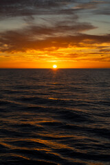 Ocean sunsets in the South Atlantic Ocean