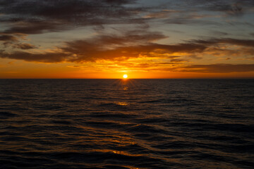Ocean sunsets in the South Atlantic Ocean