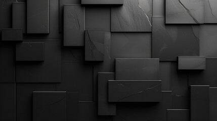 A simple yet striking arrangement of geometric shapes in various shades of black, ideal for an abstract iPhone wallpaper generative ai