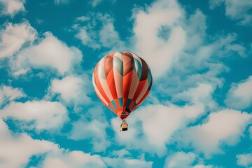 A hot air balloon soaring through the sky, symbolizing freedom and the spirit of exploration.