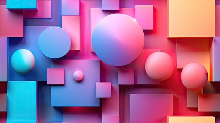 3d abstract colorful gradient geometric shapes pattern background