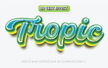 Tropical juice 3d editable text effect style