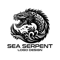 Sea Serpent Vector Logo Design
