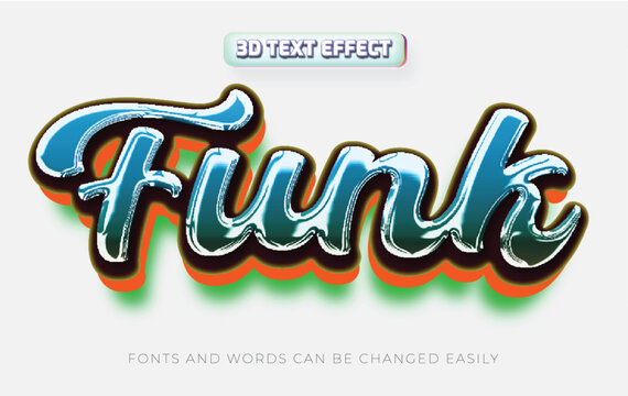 Funk retro 3d editable text effect style