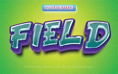 Field game 3d editable text effect style