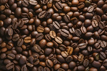 Obraz premium Natural beauty of roasted coffee beans showcased in close up photo
