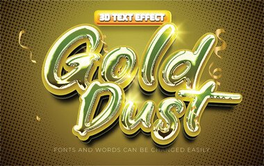 Gold dust shiny 3d editable text effect style