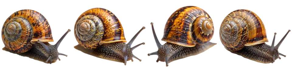 Poster Collection of snails isolated on transparent background © zenith