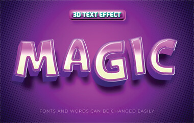 Magic violet 3d editable text effect style