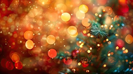 Fototapeta na wymiar blurred Christmas tree background