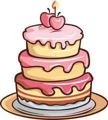 Vibrant Cake Vector Illustration Scenes for Social Gatherings