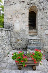 Fototapeta na wymiar Architecture of the old village of Tonadico, Trentino Alto Adige, Italy, Europe 