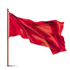 Isolated red flag with transparent background, png, no background