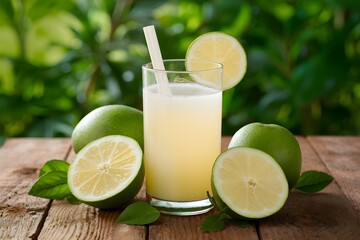 Fototapeta premium Sip on organic white juice, a refreshing and pure beverage