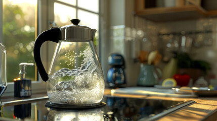 A photorealistic image boiling water on a kitchen.jpg