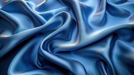 Obraz premium Curvy Blue Surfaces. Modern Abstract 3D Background. abstract blue background with layers of silk folded drapery