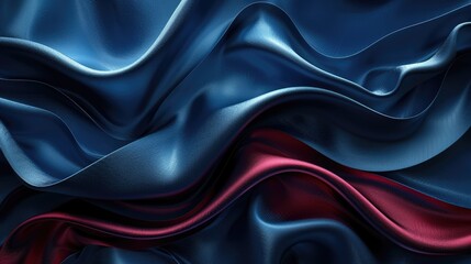 Obraz premium Curvy Blue Surfaces. Modern Abstract 3D Background. abstract blue background with layers of silk folded drapery