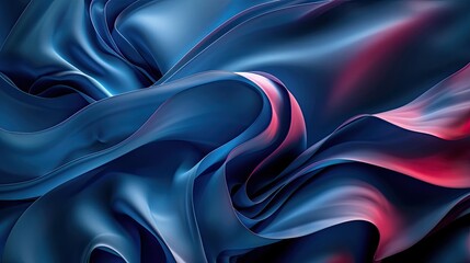 Curvy Blue Surfaces. Modern Abstract 3D Background. abstract blue background with layers of silk folded drapery