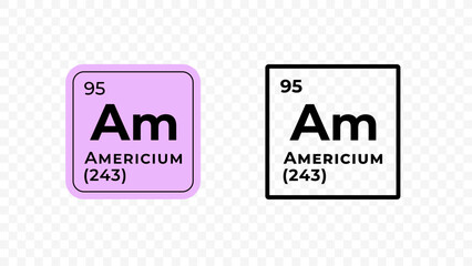 Americium, chemical element of the periodic table vector design - obrazy, fototapety, plakaty