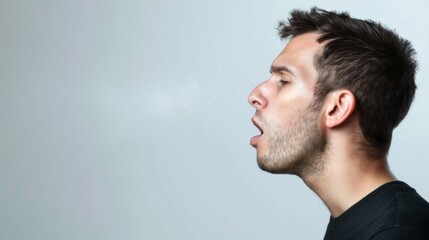 Obraz premium Man With Mouth Open Looking Up