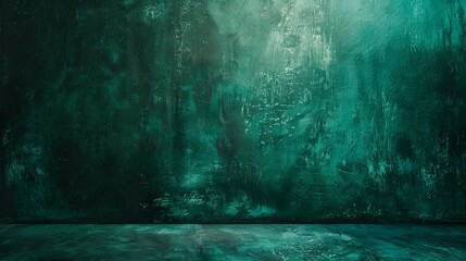 This elegant background is crafted in dark emerald green with a subtle black shadow border, offering a vintage grunge texture for a classic design - obrazy, fototapety, plakaty