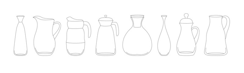 Line Drawing of a Set of Bottles