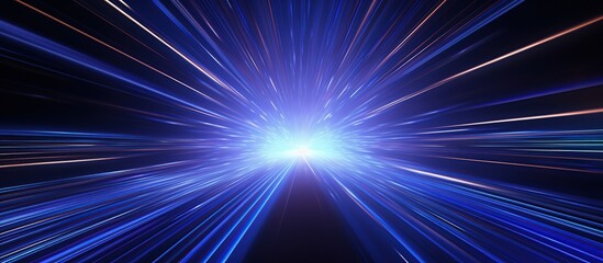 Light rays of neon line lights in dynamic motion, shining mesmerizingly with hypnotizing light. Fantastic luminescence 3d rendering