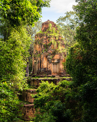 A temple in Cambodia lost in the jungle