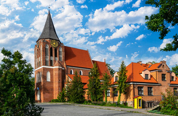 Old gothic catholic church in Pruszcz Granski, Poland