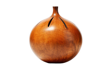 A wooden vase rests gracefully on a pristine white surface