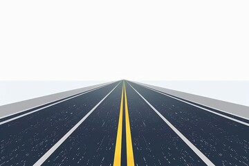 Fototapeta na wymiar Isolated asphalt road on white background, transportation and logistics concept, clean vector illustration