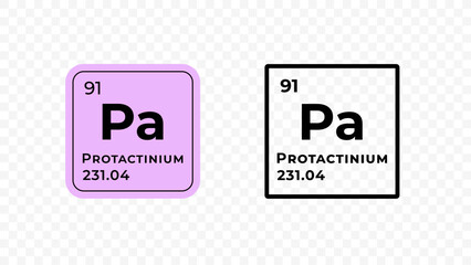 Protactinium, chemical element of the periodic table vector design - obrazy, fototapety, plakaty