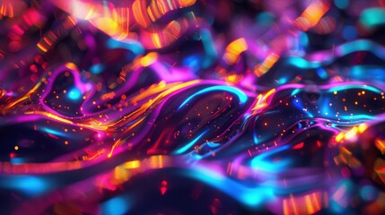 3d rendering of abstract dynamic smooth holographic color texture background. AI generated image - obrazy, fototapety, plakaty