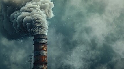 Smoke chimney air pollution environment problems. Background concept