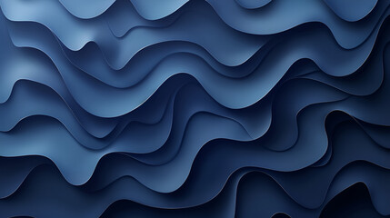Abstract Banner Design with Dark Blue Paper Waves







