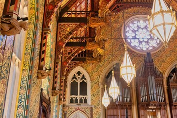 interior of the town hall of rochdale - obrazy, fototapety, plakaty