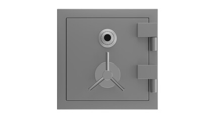 Metal code safe isolated on transparent and white background. Safe concept. 3D render
