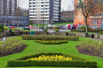 Obraz premium spring in the city park of rochdale