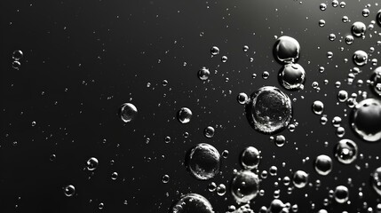 sparse bubbles in the water. banner or wallpaper that highlights cleanliness and freshness. generative AI