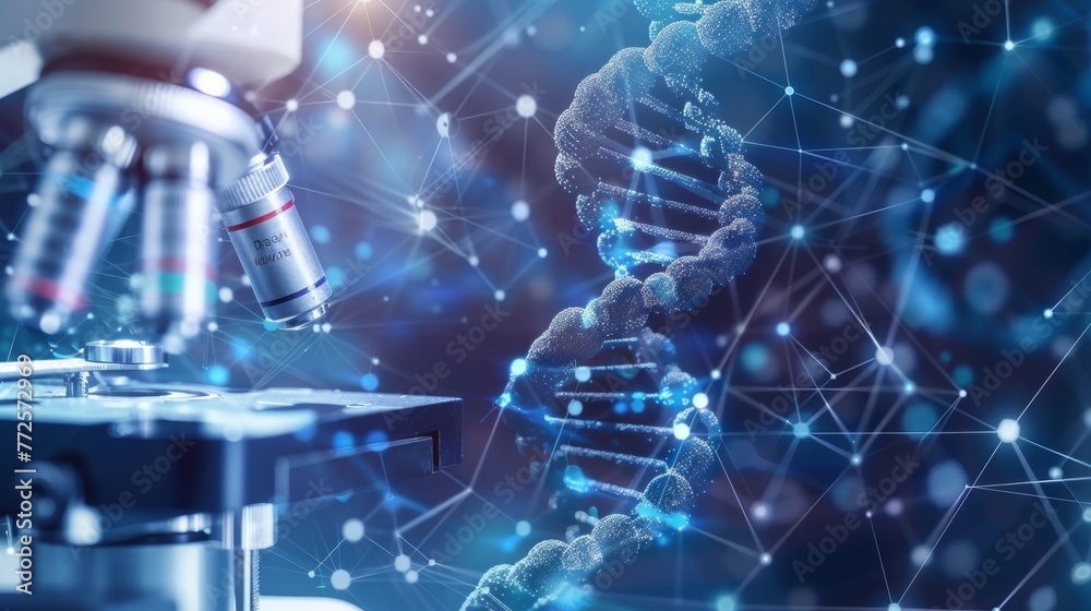 Poster advanced genetic research with ai assistance in modern lab