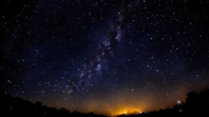 Naklejka premium Night sky, stars and space.