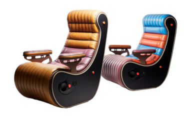 Two chairs placed closely side by side underneath a shady tree