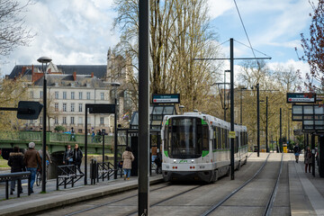 Tramway Nantes - obrazy, fototapety, plakaty