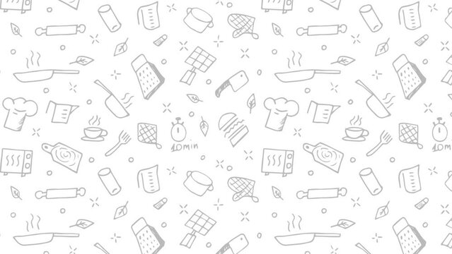 seamless pattern. doodle pattern. a pattern for textiles. textile. package. package. print. background. colored background. beautiful pattern style. kitchen. kitchen utensils. apron.	