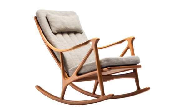 A cushioned rocking chair gently sways back and forth, providing a sense of peace and tranquility