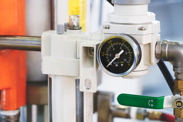 Pressure gauges for measuring pressure in a system with tubes, Stainless steel pipes in food or...