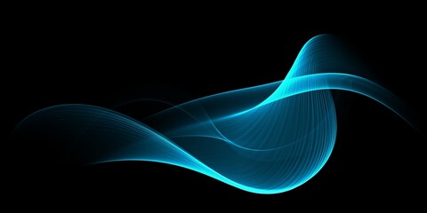 Neon motion glowing wavy lines. Abstract technology light lines background. Glitter blue wave light effect
